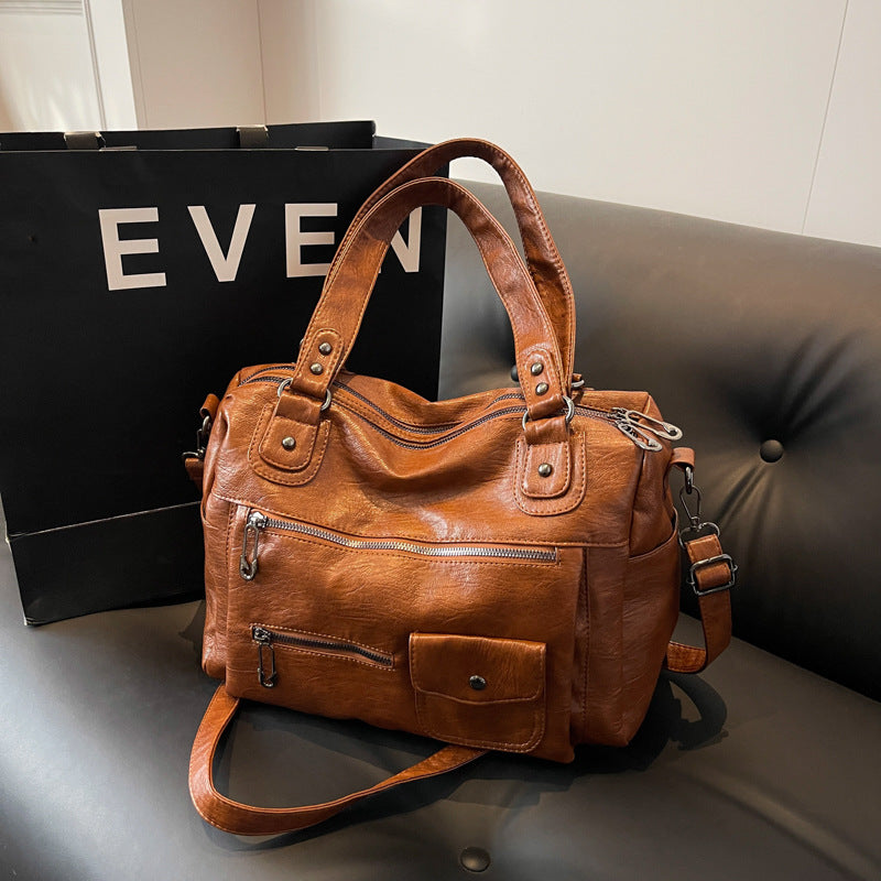 Women's Leather Commuter Vintage Large Capacity Totes Handbags