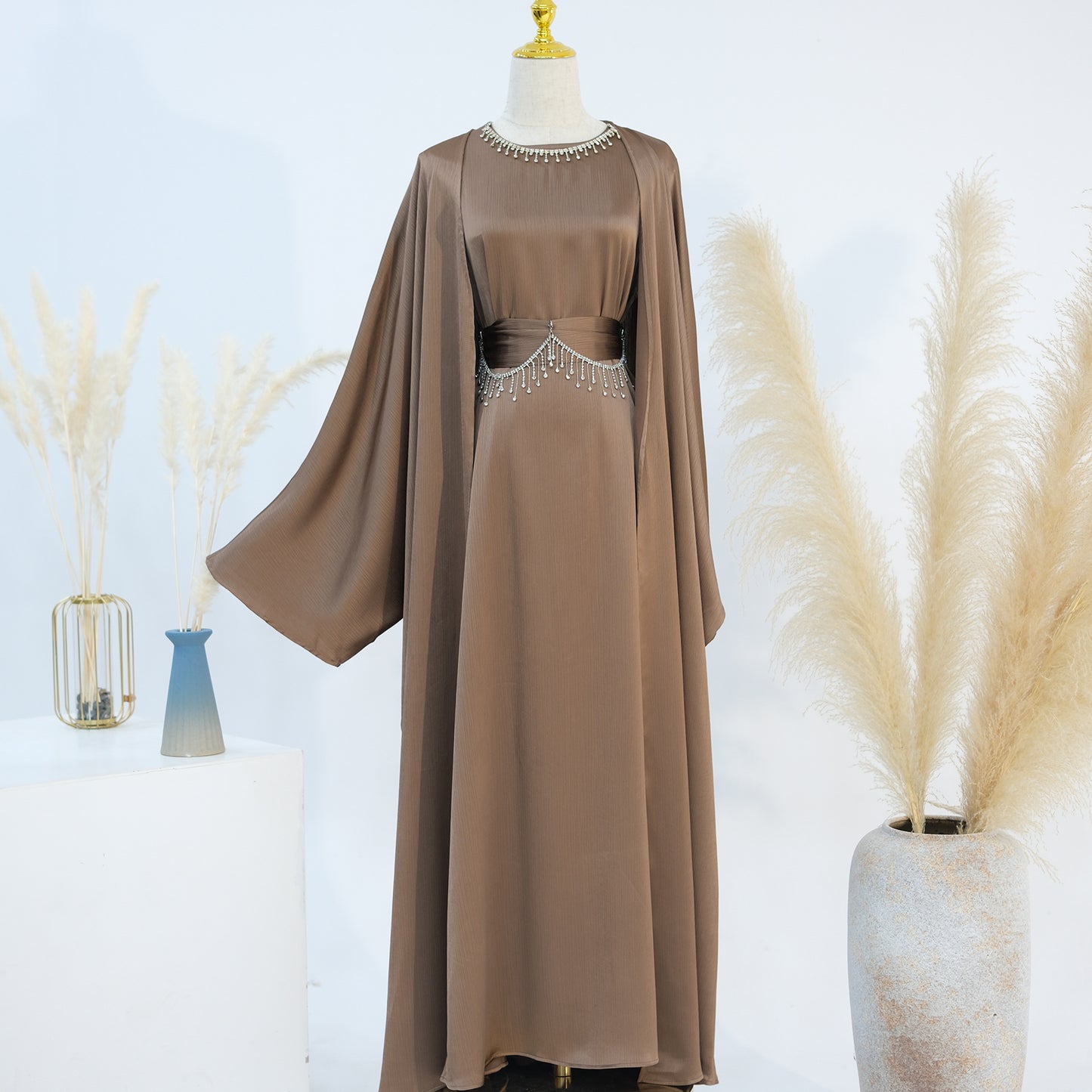 Turkish Elegant Two-piece Set Crystal Chain Suits