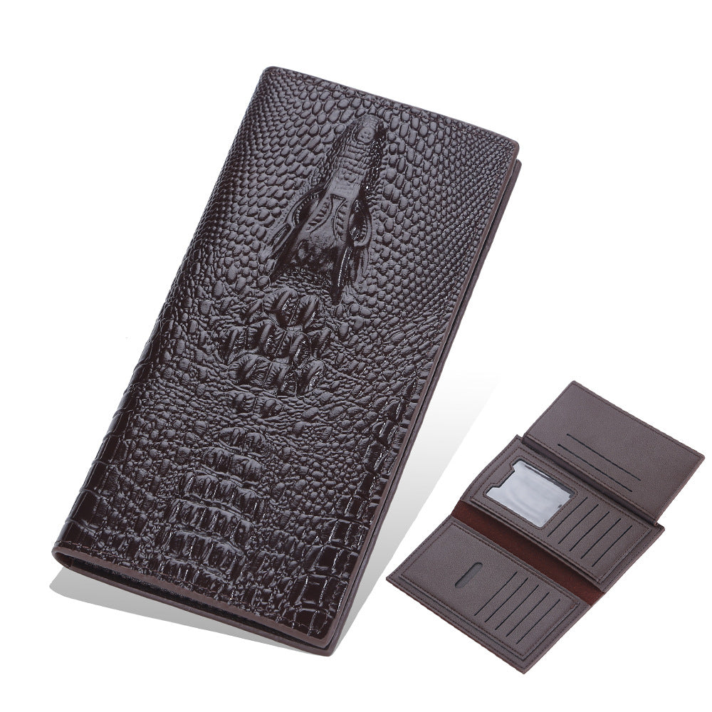 Men's Long Without Crocodile Head Multiple Slots Zipper High Sense Men's Wallets