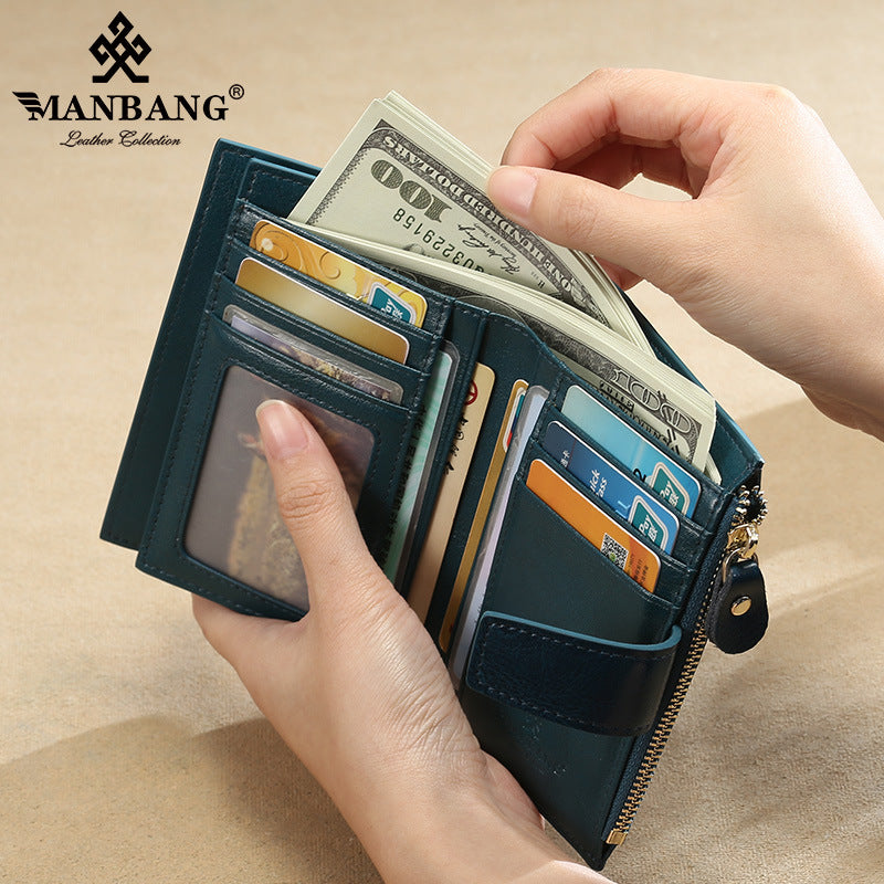 Female Swiping Zipper Hasp Multifunctional Car Ladies Wallets