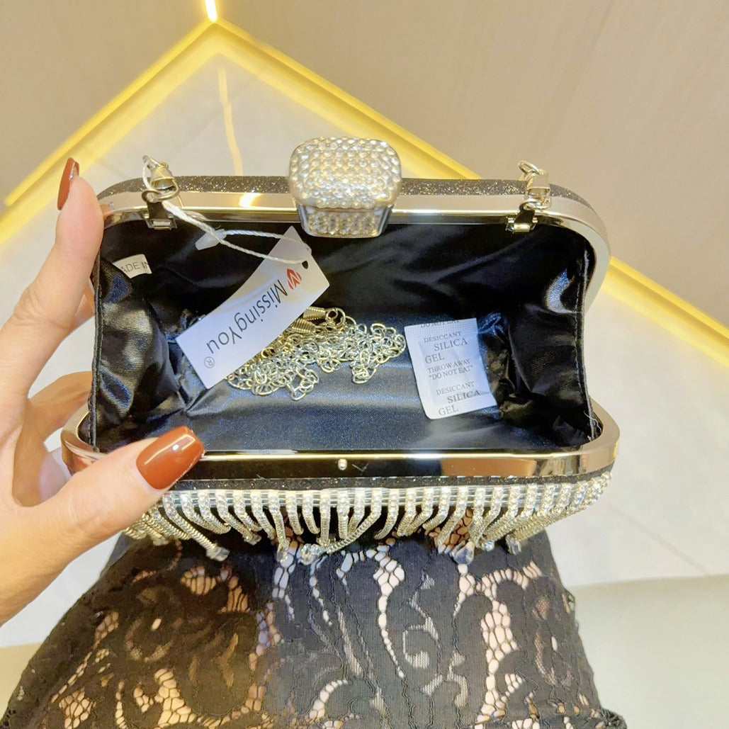 Tassel Dress Banquet Clutch Diamond Portable Evening Bags
