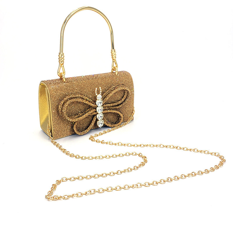 Creative Slouchy Butterfly Shiny Diamond Chain Bags