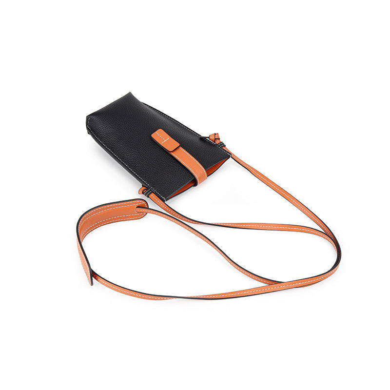 Women's Mobile Mini Genuine Cattlehide Leather Surface Women's Messenger Bag
