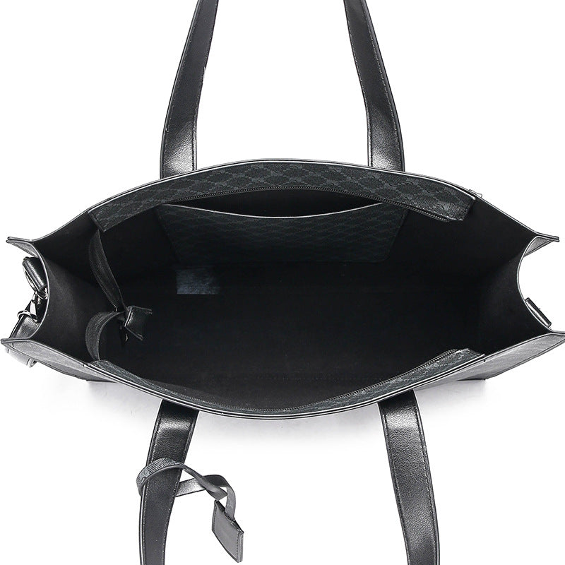 Women's & Men's & Korean Horizontal Business Leather Zipper Men's Handbags