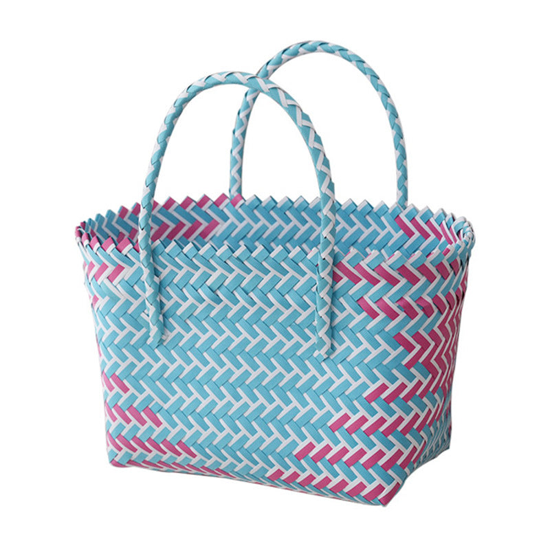 Women's Portable Vegetable Basket Woven Large Capacity Beach Tote Bags