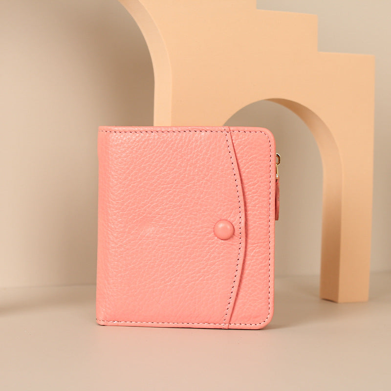 Women's Handmade First Layer Cowhide Mini High Card Holder