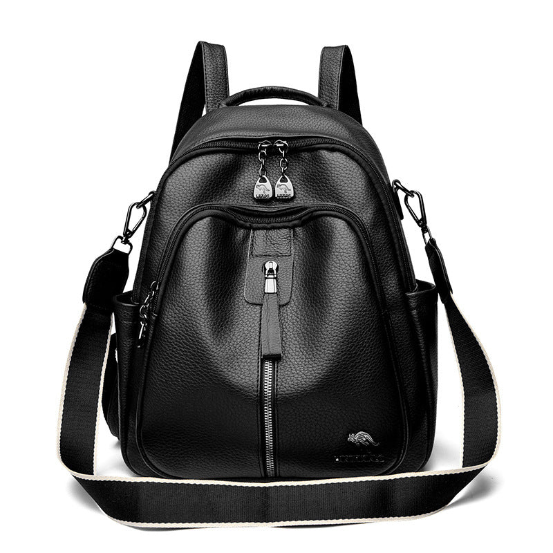 Women's Kangaroo Soft Leather Fashion Mom Large Backpacks