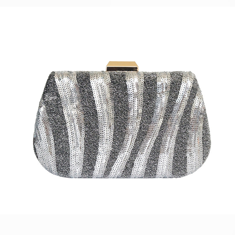 Striped Sequin Dinner Fashionable Sequins Clutch Dress Evening Bags