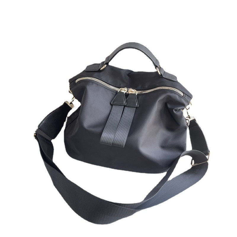 Women's Korean Medium-sized Saddle Nylon Cloth Portable Crossbody Bags