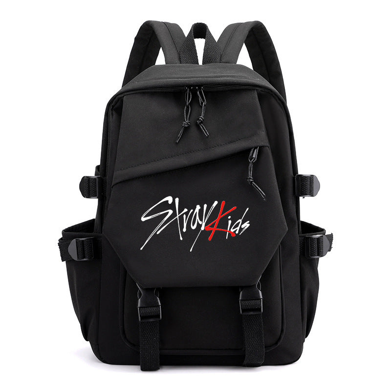 Star Stitch Pattern Iron Chain Ribbon Backpacks