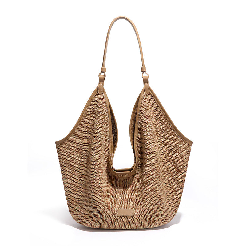 Women's Large Capacity Straw Summer Fashion Knitted Tote Bags