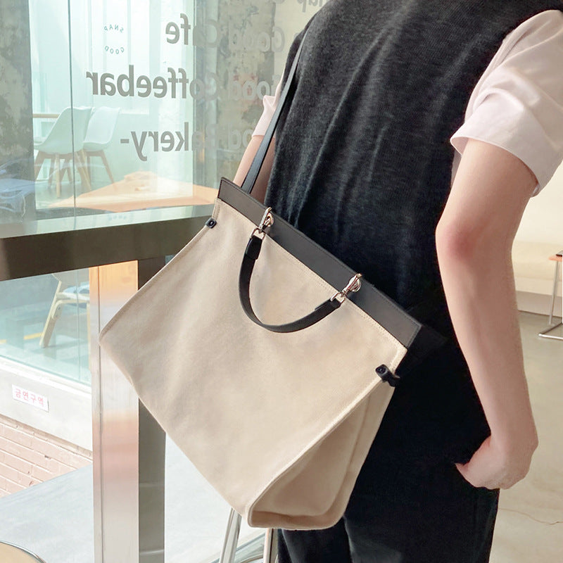 Pretty Men's Versatile Style Boys Canvas Men's Shoulder Bags