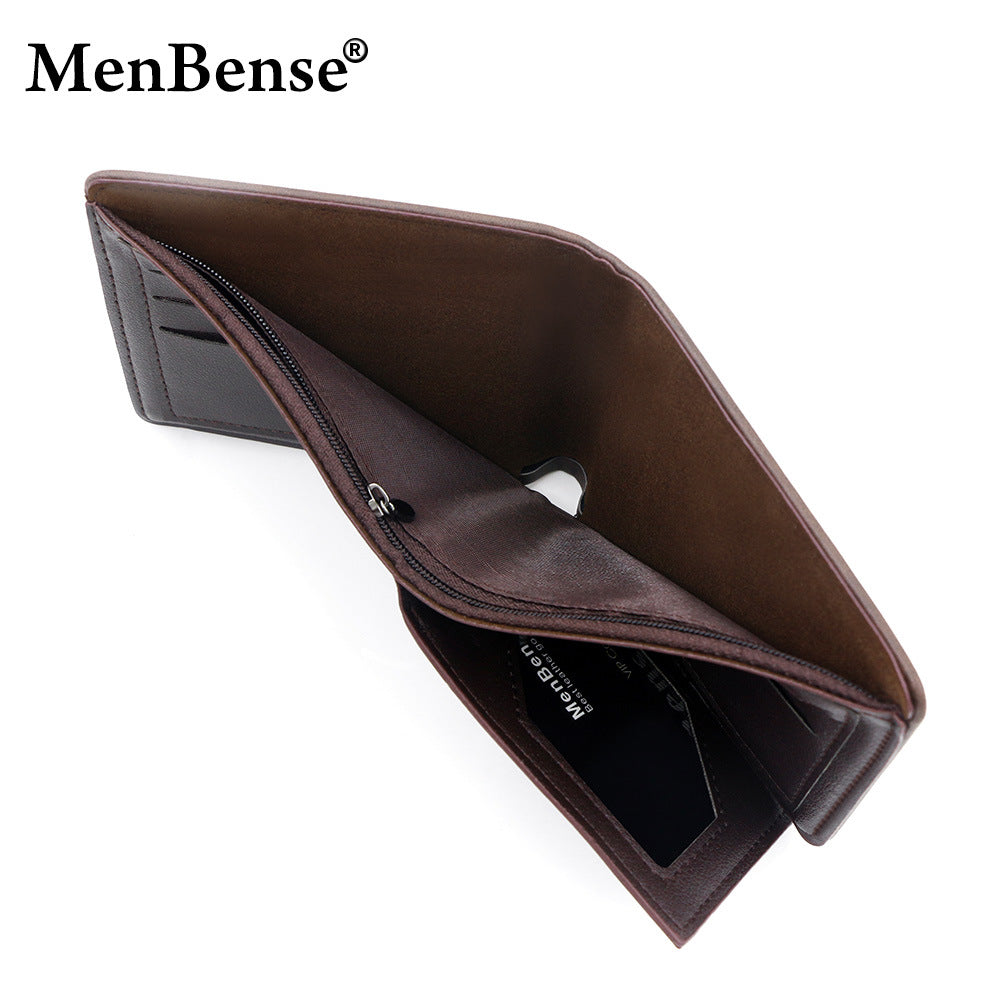 Men's Trendy Patchwork Short Multiple Slots Hinge Coin Purses