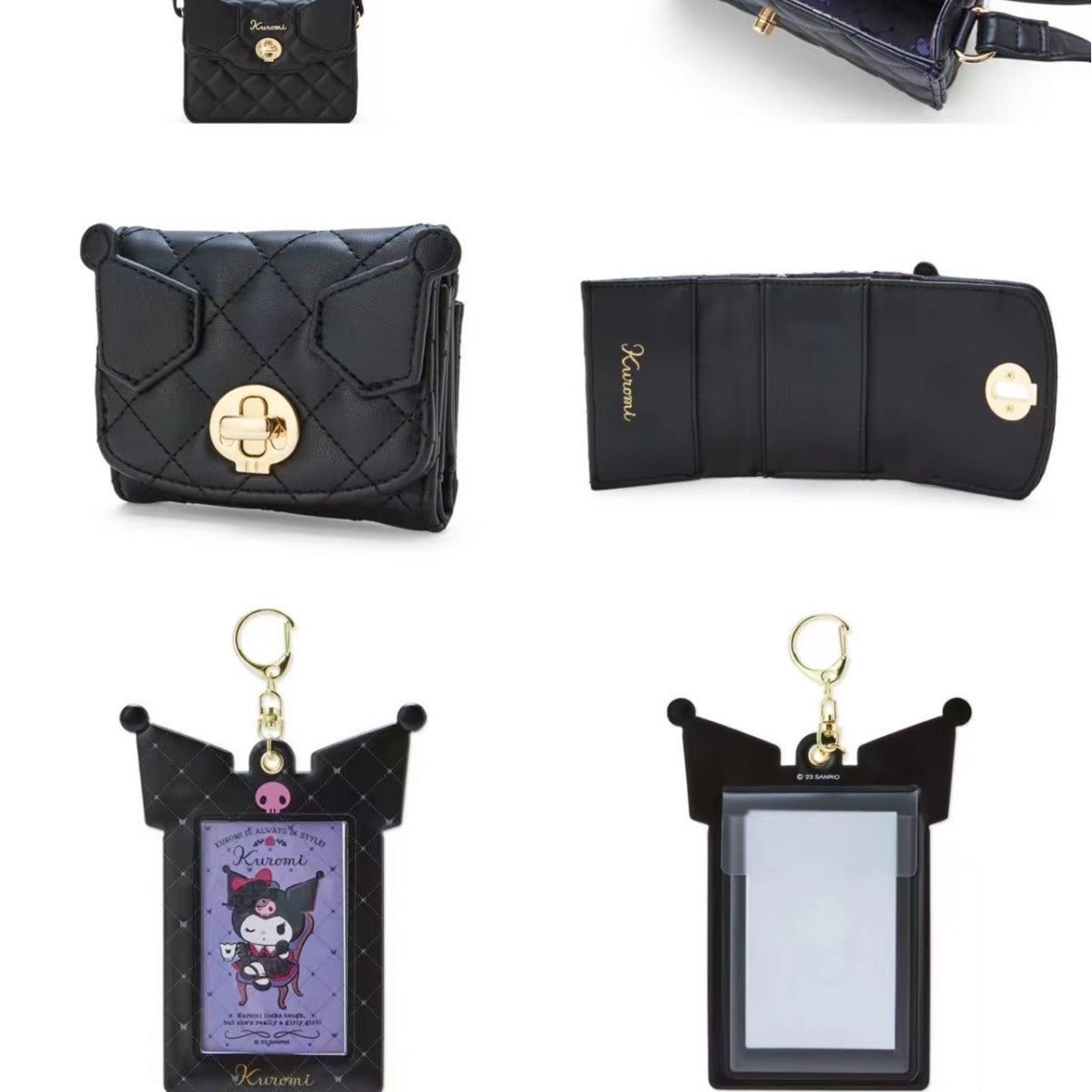 Short Black Clow Three-dimensional Cartoon Head Ladies Wallet
