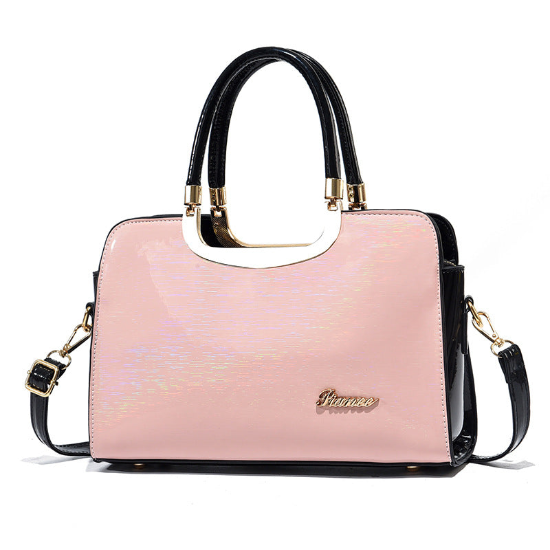 Women's Bright Leather Large Capacity Commuter Fashion Handbags
