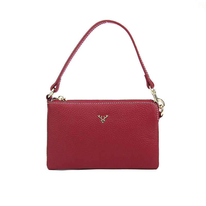 Women's Top Layer Cattlehide Leather Fashion Deer Head Bags
