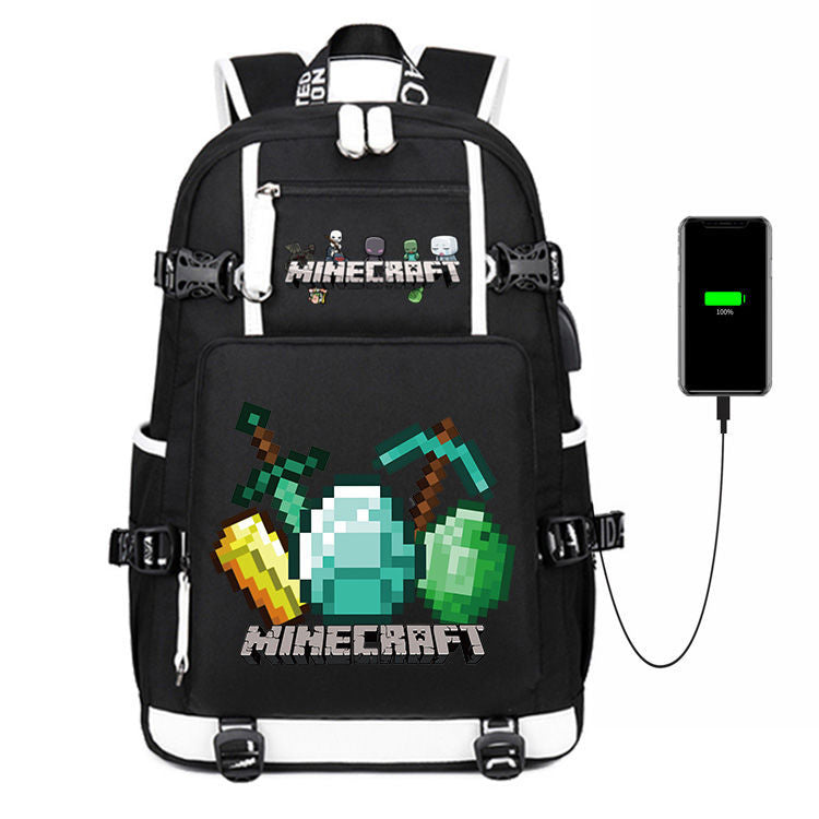 Men's Large Capacity Junior High My World Backpacks