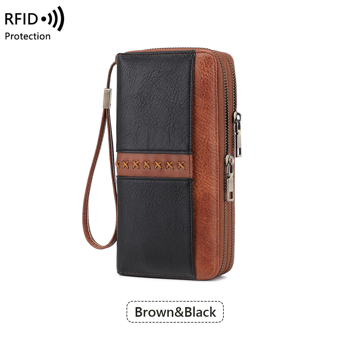 Women's & Men's Retro Contrast Color Long Large Capacity Ladies Wallet