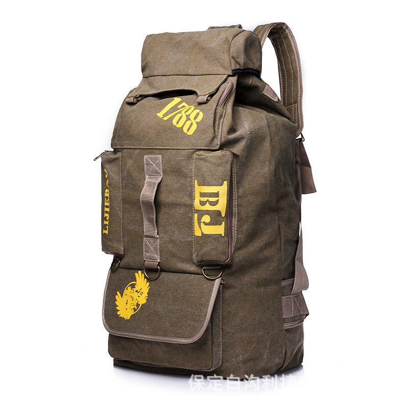 Men's Canvas Large Size Capacity Camping Hiking Backpacks