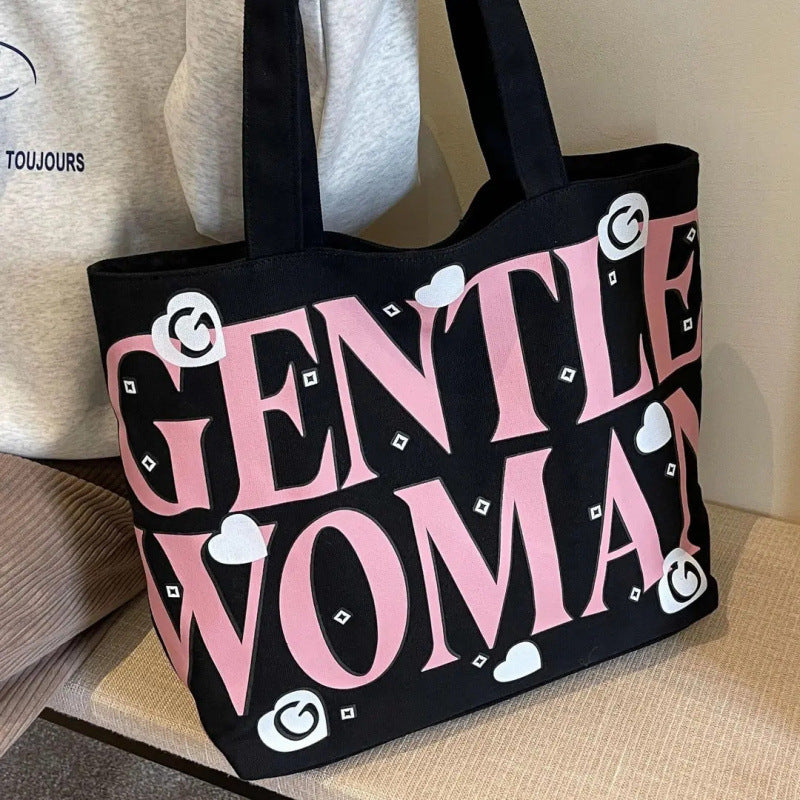 Letter Fashion Large Capacity Female Canvas Women's Shoulder Bag