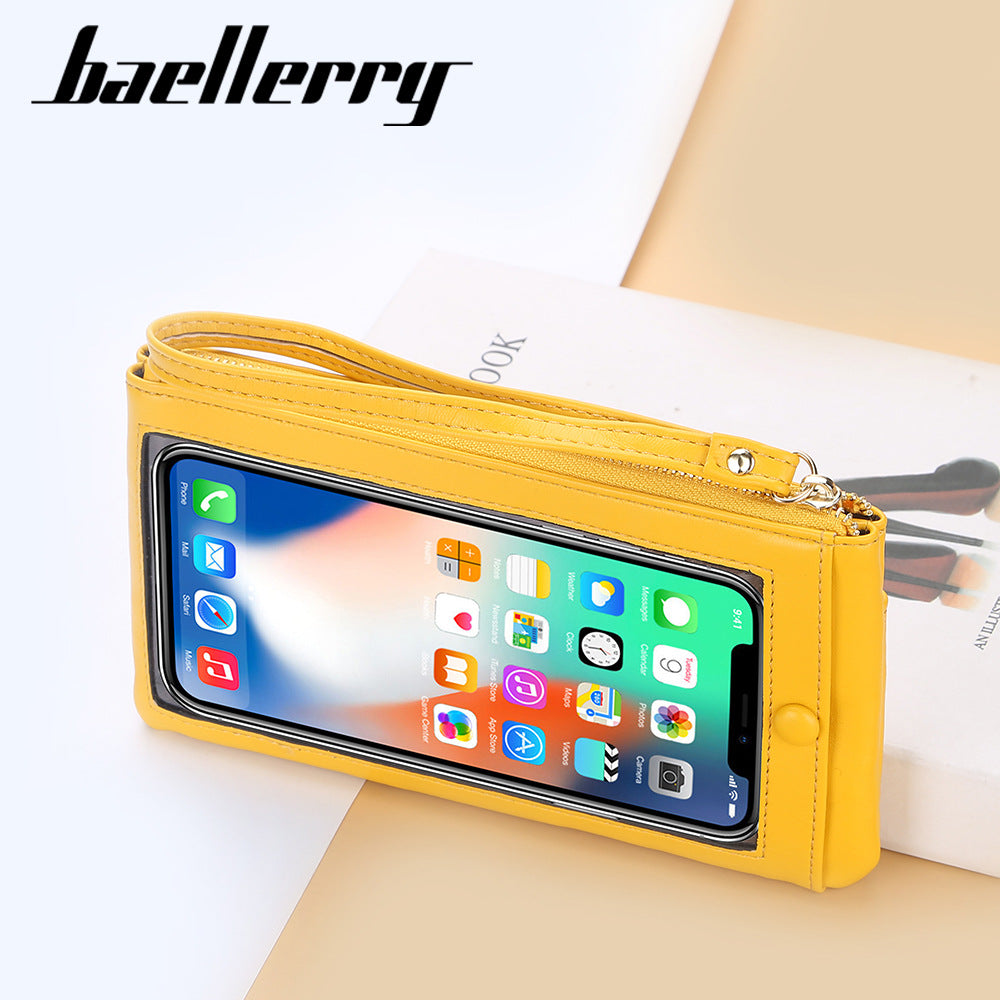 Women's Long Korean Touch Screen Zipper Clutch Phone Bags