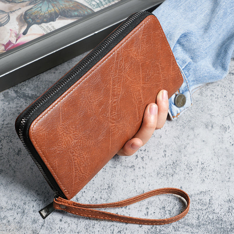 Men's Long Zipper Mobile Soft Thin Business Men's Wallet