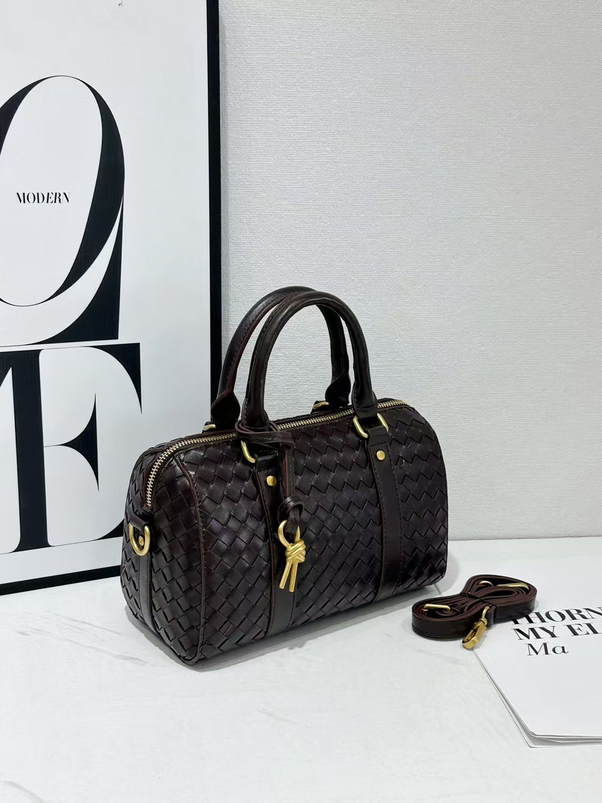 Versatile Women's Large Capacity Hand-woven Business Bags