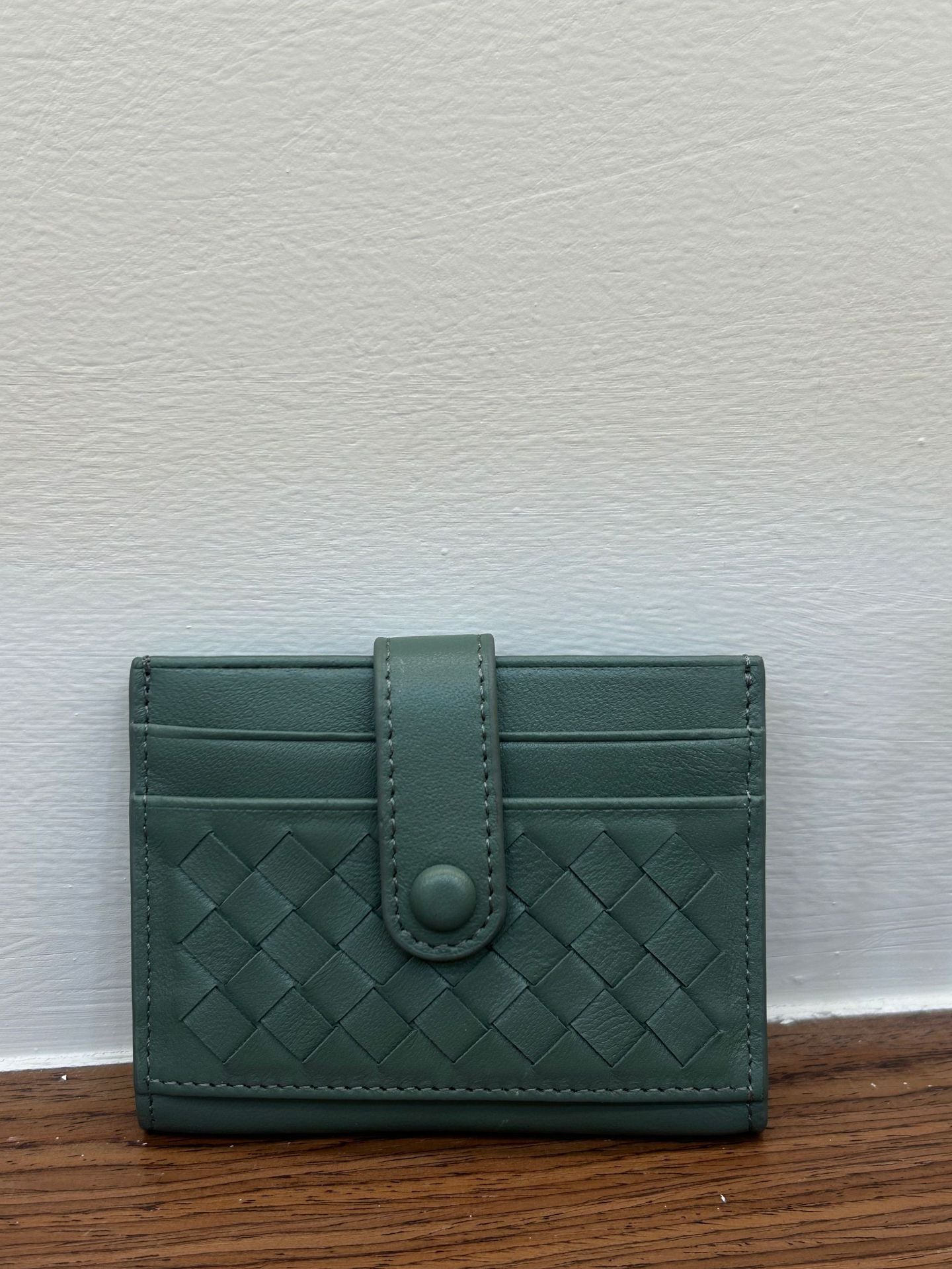 Women's & Men's & Sheepskin Leather Hand-woven Bank Woven Card Holder