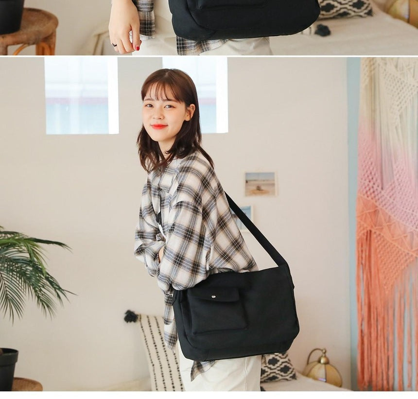 Canvas Style Commuter Large Capacity Shopping Mother Women's Shoulder Bag