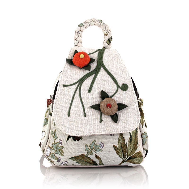 Ethnic Style Pumpkin Simple Zipper Fabric Backpacks