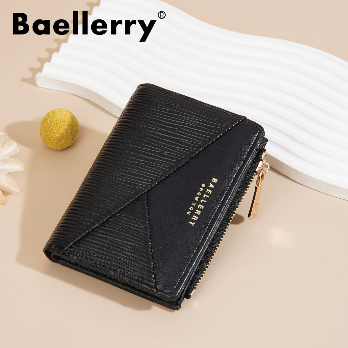 Women's High-grade Bark Pattern Short Large Capacity Two-fold Ladies Wallet