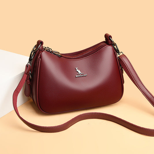 Women's Kangaroo Soft Leather Mother Simple Versatile Crossbody Bags