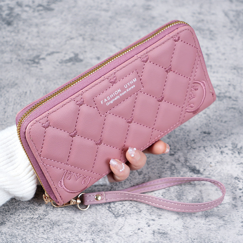 Popular Women's Korean Fashion Embroidery Zipper Coin Purses