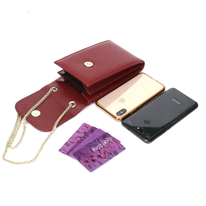 Layer Cowhide Simple Deer Head Mobile Female Phone Bags