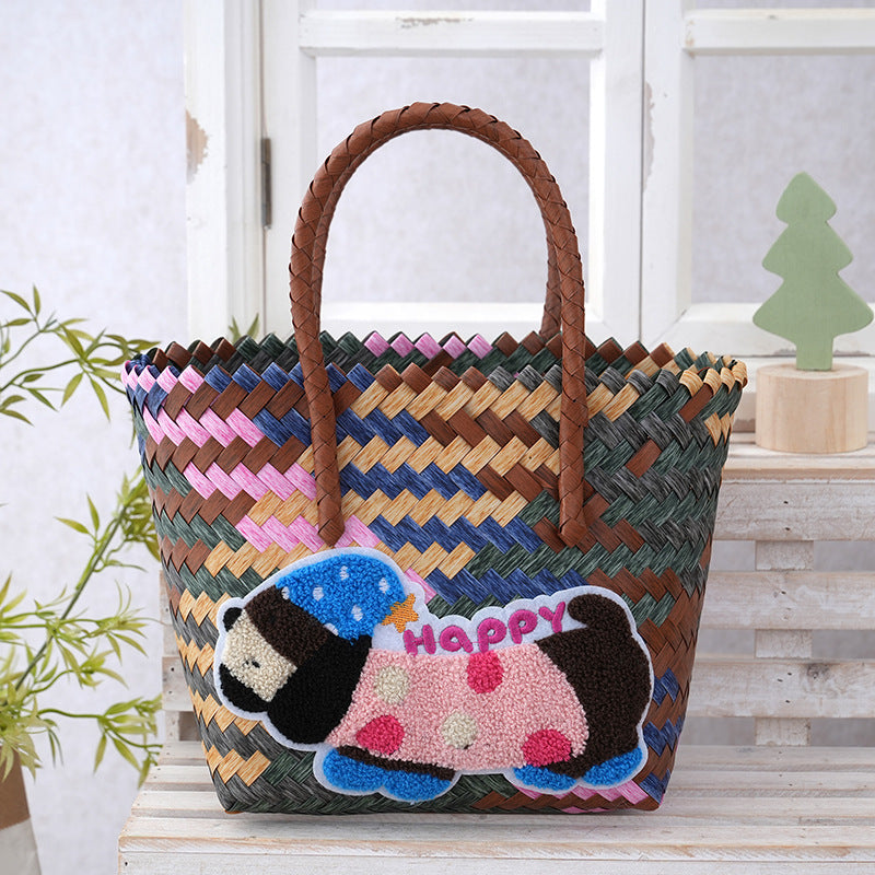 Women's Curtain Cloth Large Capacity Woven Gift Bags