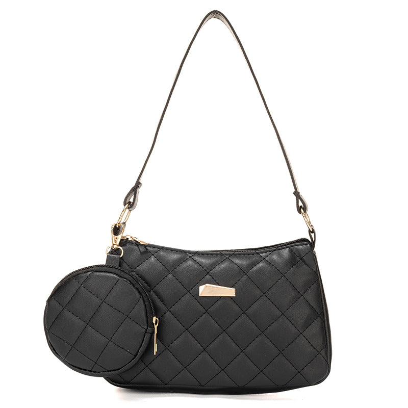 Set Trendy Diamond Pattern Textured Mother Live Bags