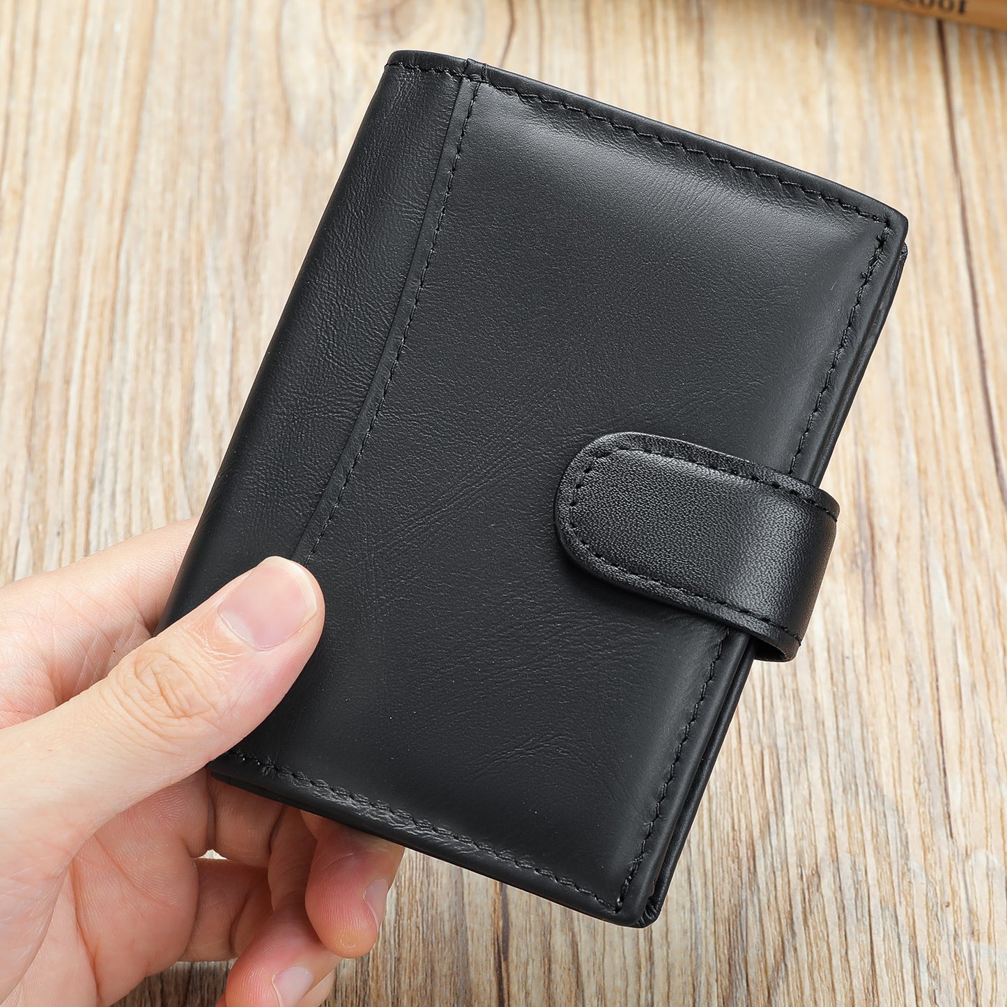 Men's Leather Multifunctional Short Top Layer Cowhide Men's Wallets