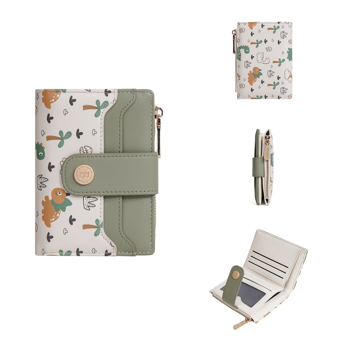 Women's Versatile Cartoon Printing Short Cute Large Capacity Two Ladies Wallet