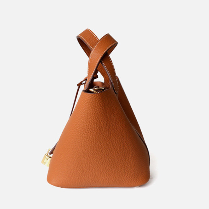 Women's Large Capacity High-grade First Layer Cowhide Vegetable Women's Handbag
