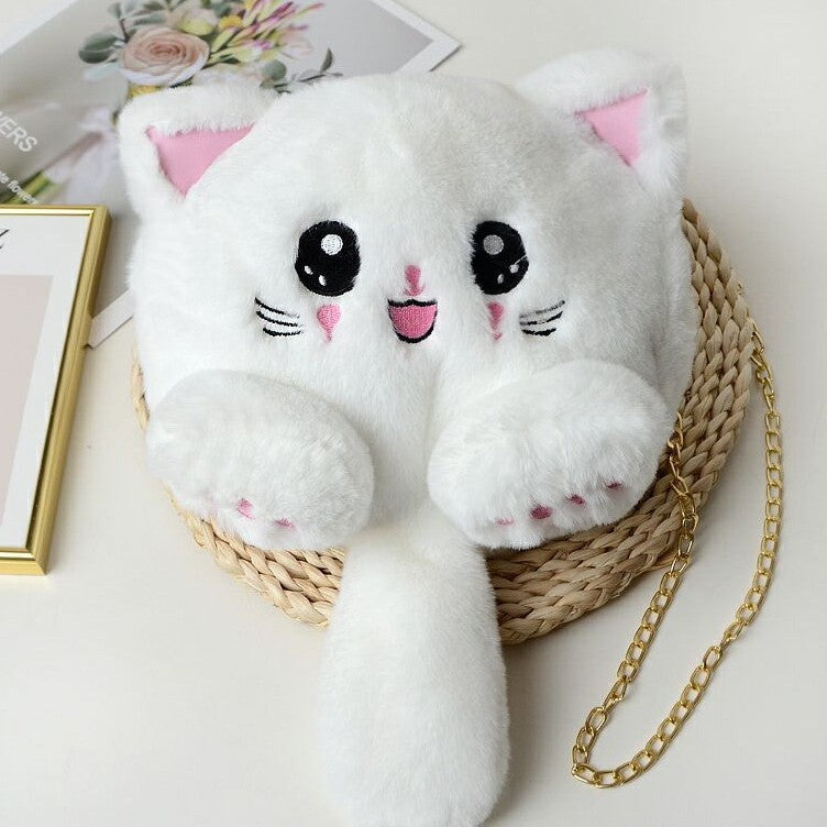 Women's Cute Cat Cartoon Plush High-grade Women's Messenger Bag