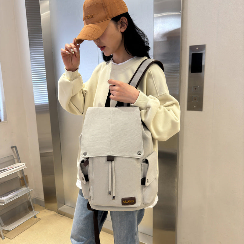 Men's Capacity High-grade Simple Solid Color Early Backpacks