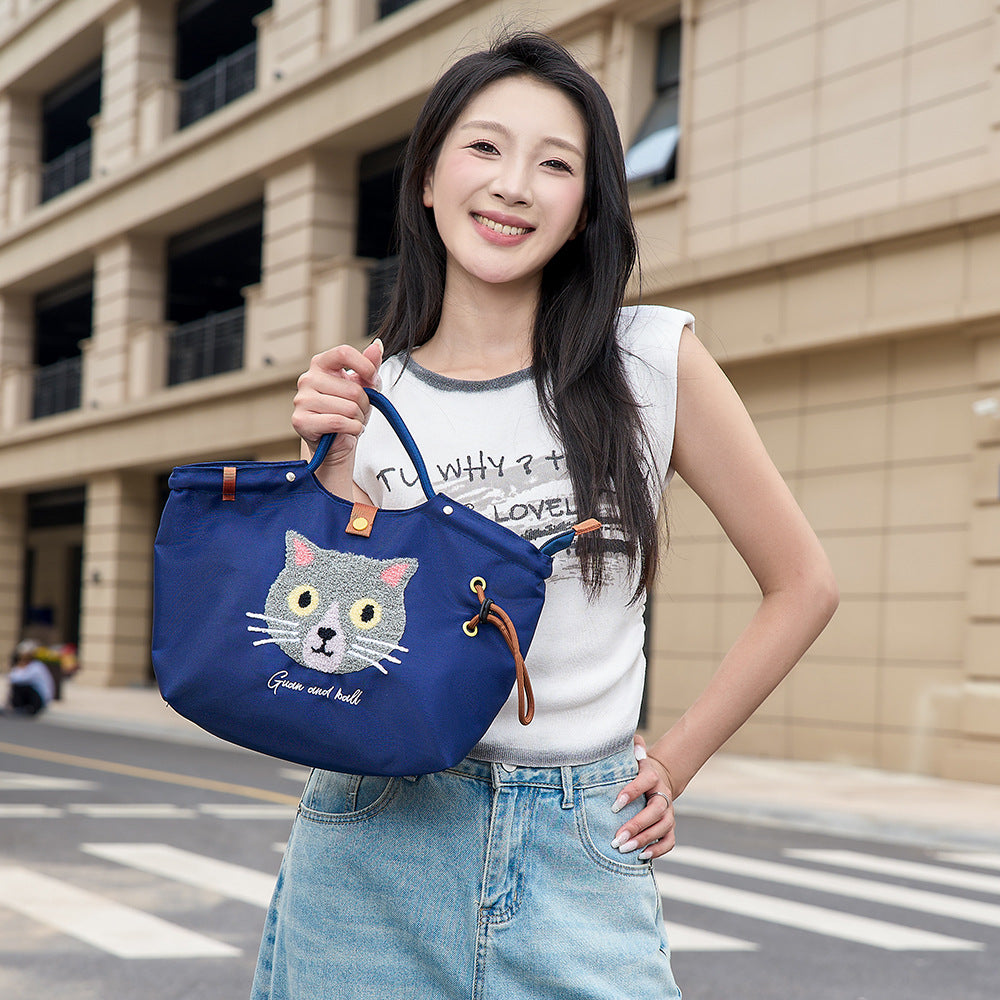 Cute Portable Pull Class Commuter Lunch Women's Handbag