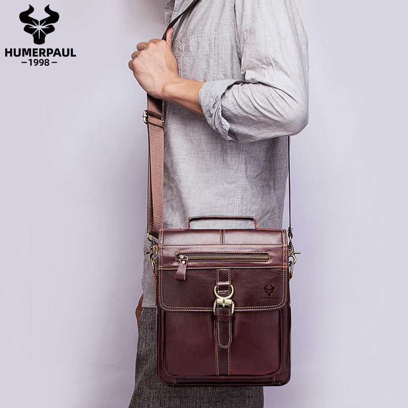 Men's Paul Vintage Business Leather Genuine Men's Shoulder Bags