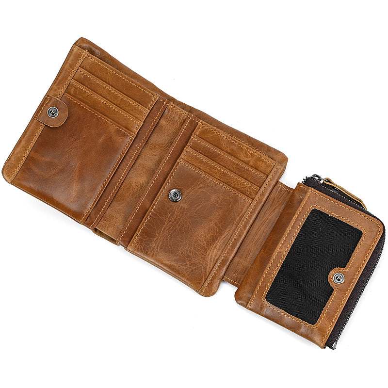 Men's Business Simplicity Short Multiple Slots Leather Men's Wallets