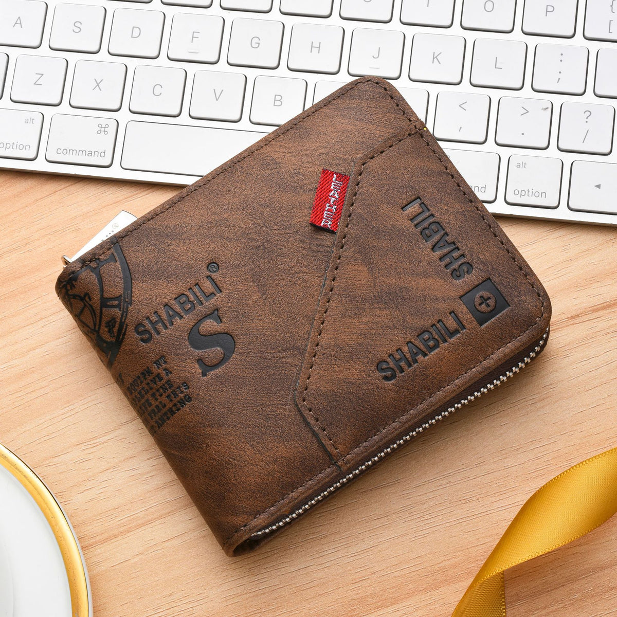 Fashion Men's Zipper Retro Short Horizontal Men's Wallets
