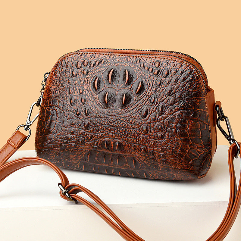 Women's Fashion Crocodile Pattern Shell Large Capacity Handbags