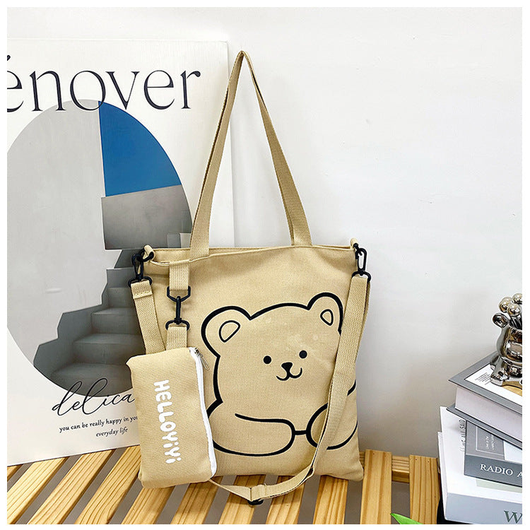 Women's Fashion Woven Pencil Canvas Cram Versatile Bags