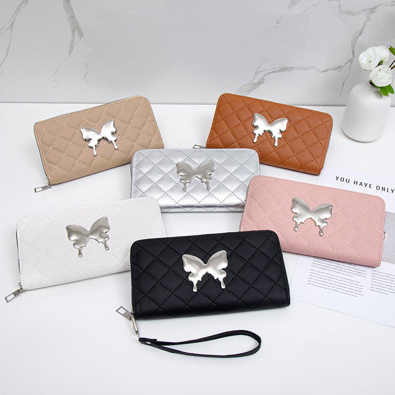 Women's Rhombus Multiple Slots Niche Clutch Textured Ladies Wallet
