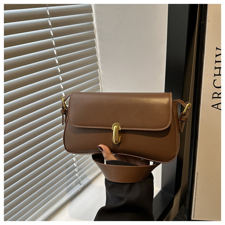 Women's Portable Underarm French Style Personality Fashion Retro Lock