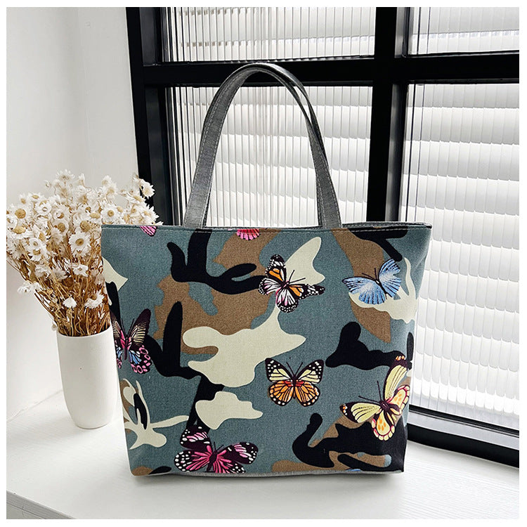 Women's Canvas Large Capacity Printed Korean Style Women's Shoulder Bag